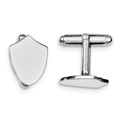 sterling silver shield design cufflinks cuff links engraved personalized monogram