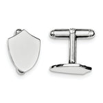 Load image into Gallery viewer, Sterling Silver Shield Design Cufflinks Cuff Links Engraved Personalized Monogram - BringJoyCollection
