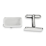 Afbeelding in Gallery-weergave laden, Sterling Silver Rectangle Cufflinks Cuff Links Engraved Personalized Monogram - BringJoyCollection
