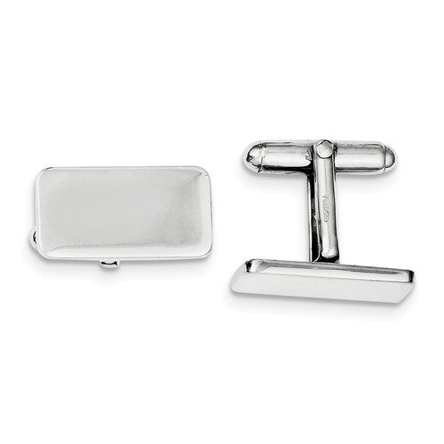 sterling silver rectangle cufflinks cuff links engraved personalized monogram