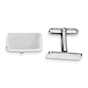 Sterling Silver Rectangle Cufflinks Cuff Links Engraved Personalized Monogram - BringJoyCollection