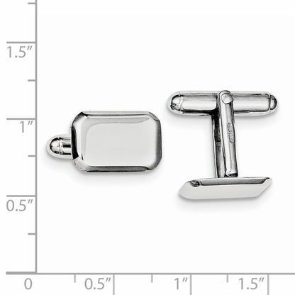sterling silver rectangle beveled cufflinks cuff links engraved personalized monogram