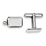 Load image into Gallery viewer, Sterling Silver Rectangle Beveled Cufflinks Cuff Links Engraved Personalized Monogram - BringJoyCollection

