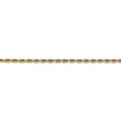 14k yellow gold 2.25mm diamond cut quadruple rope bracelet anklet necklace chain