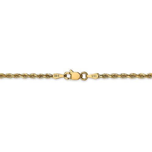 14k yellow gold 2.25mm diamond cut quadruple rope bracelet anklet necklace chain