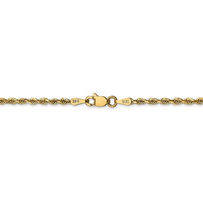 14k yellow gold 2.25mm diamond cut quadruple rope bracelet anklet necklace chain