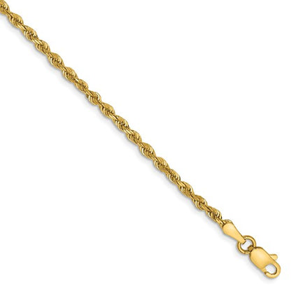 14k yellow gold 2.25mm diamond cut quadruple rope bracelet anklet necklace chain