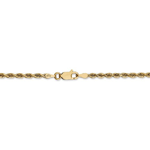 14k yellow gold 2.75mm diamond cut quadruple rope bracelet anklet necklace chain