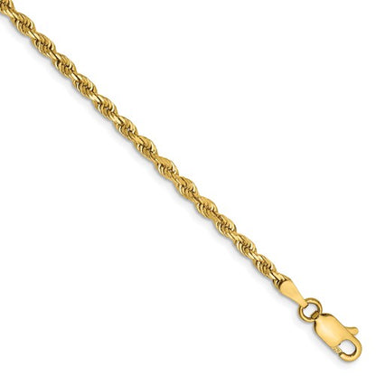 14k yellow gold 2.75mm diamond cut quadruple rope bracelet anklet necklace chain