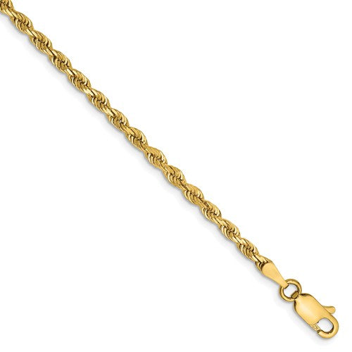 14k yellow gold 2.75mm diamond cut quadruple rope bracelet anklet necklace chain