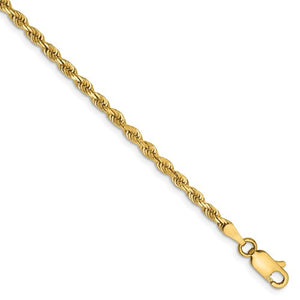 14k Yellow Gold 2.75mm Diamond Cut Quadruple Rope Bracelet Anklet Necklace Chain