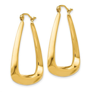 14K Yellow Gold Classic Fancy Hoop Earrings 29mm
