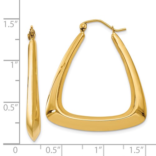 14k yellow gold classic fancy hoop earrings 29mm
