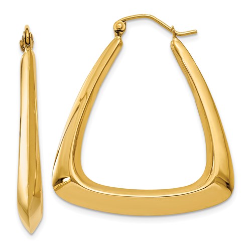 14K Yellow Gold Classic Fancy Hoop Earrings 29mm