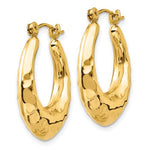 Load image into Gallery viewer, 14K Yellow Gold Shrimp Hammered Hoop Earrings 17mm
