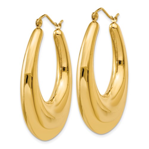 14K Yellow Gold Classic Fancy Hoop Earrings 33mm