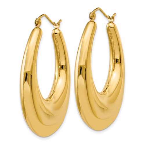 14k yellow gold classic fancy hoop earrings 33mm