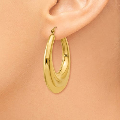 14k yellow gold classic fancy hoop earrings 33mm