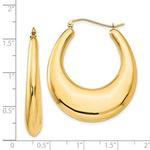 Afbeelding in Gallery-weergave laden, 14K Yellow Gold Classic Fancy Hoop Earrings 33mm

