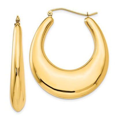 14k yellow gold classic fancy hoop earrings 33mm