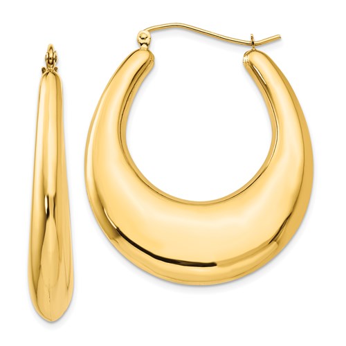 14k yellow gold classic fancy hoop earrings 33mm