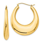 Lataa kuva Galleria-katseluun, 14K Yellow Gold Classic Fancy Hoop Earrings 33mm
