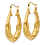 Load image into Gallery viewer, 14K Yellow Gold Dolphin Hoop Earrings 30mm
