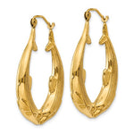 Load image into Gallery viewer, 14K Yellow Gold Dolphin Hoop Earrings 23mm
