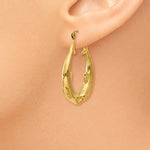 Indlæs billede til gallerivisning 14K Yellow Gold Dolphin Hoop Earrings 23mm
