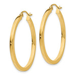 Load image into Gallery viewer, 14k Yellow Gold Square Tube Round Hoop Earrings 30mm x 2mm
