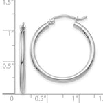 Load image into Gallery viewer, 14k White Gold Classic Round Hoop Earrings 25mmx2mm
