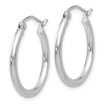 Charger l&#39;image dans la galerie, 14k White Gold Classic Round Hoop Earrings 20mmx2mm
