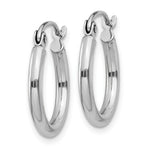 Charger l&#39;image dans la galerie, 14k White Gold Classic Round Hoop Earrings 15mmx2mm
