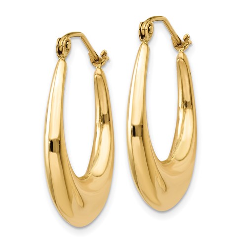14k yellow gold shrimp classic hoop earrings 25mm
