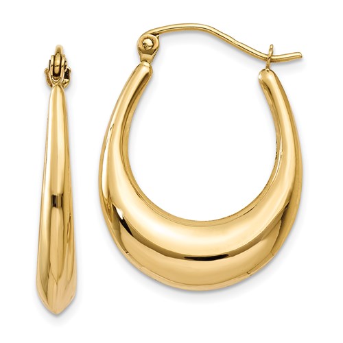 14k yellow gold shrimp classic hoop earrings 25mm