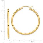 Load image into Gallery viewer, 14k Yellow Gold Classic Round Hoop Earrings 34mmx2mm
