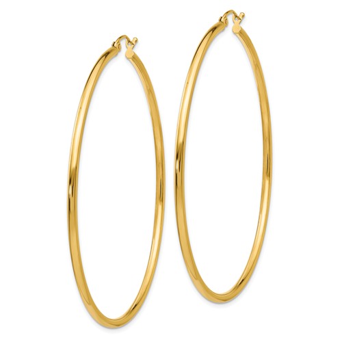 14k Yellow Gold Classic Round Hoop Earrings 60mmx2mm