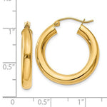 Load image into Gallery viewer, 14k Yellow Gold Classic Lightweight Round Hoop Earrings 25mmx4mm - BringJoyCollection
