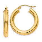 Load image into Gallery viewer, 14k Yellow Gold Classic Lightweight Round Hoop Earrings 25mmx4mm - BringJoyCollection

