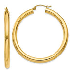 將圖片載入圖庫檢視器 14k Yellow Gold Classic Round Hoop Earrings 43mm x 4mm
