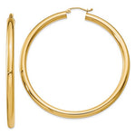 Carica l&#39;immagine nel visualizzatore di Gallery, 14k Yellow Gold Classic Round Large Hoop Earrings 60mm x 4mm
