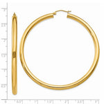Загрузить изображение в средство просмотра галереи, 14k Yellow Gold Classic Round Large Hoop Earrings 64mm x 4mm
