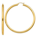 Carica l&#39;immagine nel visualizzatore di Gallery, 14k Yellow Gold Classic Round Large Hoop Earrings 64mm x 4mm
