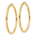 Load image into Gallery viewer, 14k Yellow Gold Classic Round Large Hoop Earrings 64mm x 4mm Lightweight
