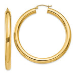 Ladda upp bild till gallerivisning, 14k Yellow Gold Classic Round Hoop Earrings 60mm 55mm 48mm 43mm 40mm 35mm 30mm x 5mm
