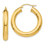 Загрузить изображение в средство просмотра галереи, 14k Yellow Gold Classic Round Hoop Earrings 60mm 55mm 48mm 43mm 40mm 35mm 30mm x 5mm
