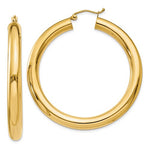 Carregar imagem no visualizador da galeria, 14k Yellow Gold Classic Round Hoop Earrings 60mm 55mm 48mm 43mm 40mm 35mm 30mm x 5mm
