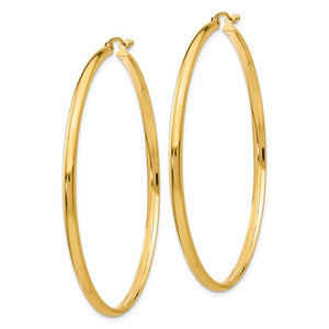 14k Yellow Gold Large Classic Round Hoop Earrings 55mm x 2.75mm GZ983 - BringJoyCollection