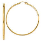Load image into Gallery viewer, 14k Yellow Gold Large Classic Round Hoop Earrings 55mm x 2.75mm GZ983 - BringJoyCollection
