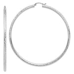 Load image into Gallery viewer, 14K White Gold 3.03 inch Diameter Extra Large Giant Gigantic Diamond Cut Round Classic Hoop Earrings Lightweight 77mm x 3mm

